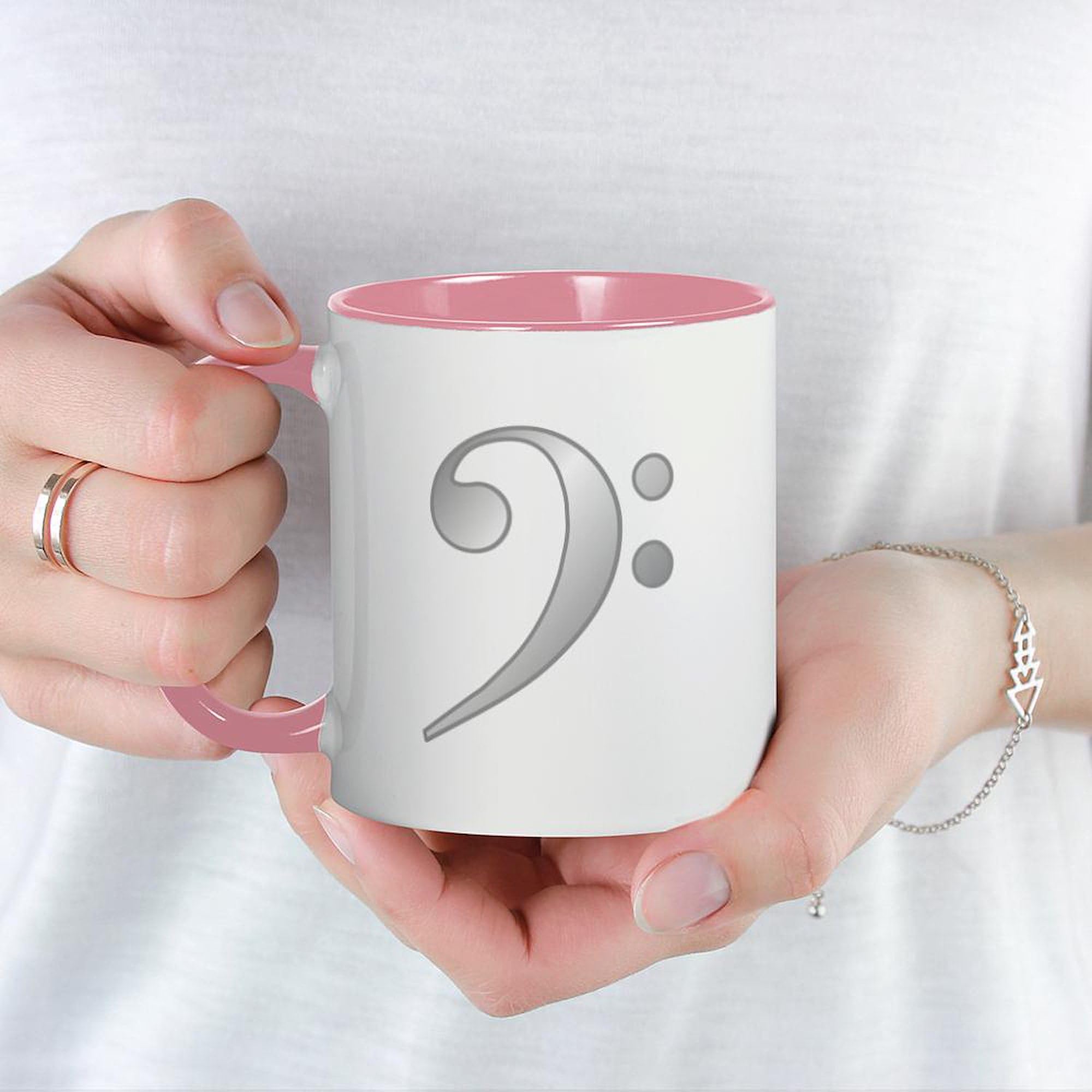 CafePress Bass Clef Music Mug - 11 Oz Ceramic Coffee Mug, Dishwasher & Microwave Safe, Printed In USA