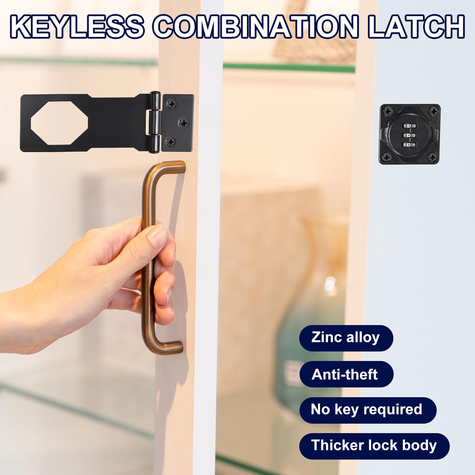 PATIKIL Household Cabinet Password Lock With 3-Digit Combination - Image 3