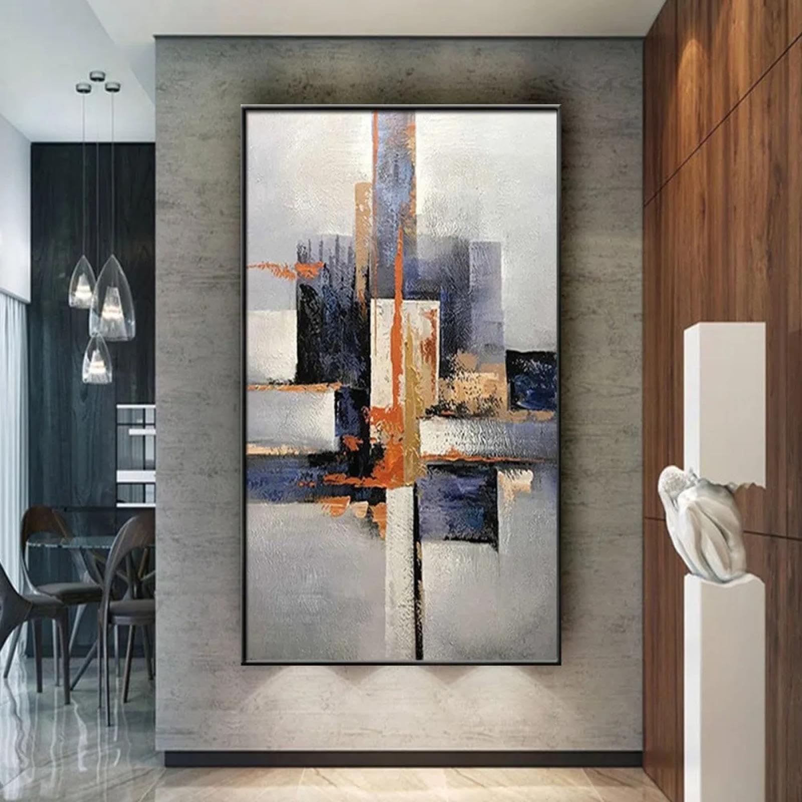 Toile abstraite encadrée 40x80 cm KDOVOKD décoration salon