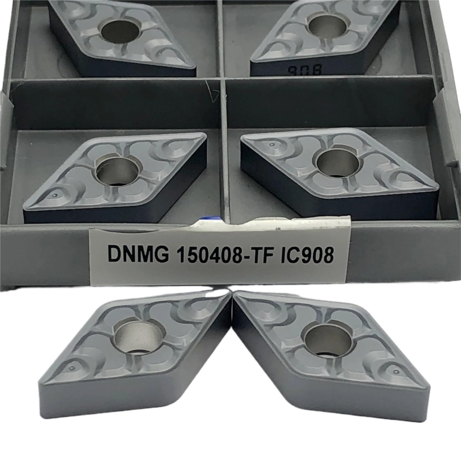 10 szt. płytek z węglika wolframu DNMG150404 DNMG150408 IC907/IC908 narzędzie tokarskie zewnętrzne narzędzia skrawające CNC(DNMG 150408-TF IC908)
