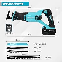 DURATECH 20V Akkumulátoros Orrfűrész 4.0Ah Akkuval, 4 Fűrészlappal - 3000 RPM, 22mm Vágáshossz, Fa/Fém/PVC/Ág Vágáshoz, LED Világítással 3