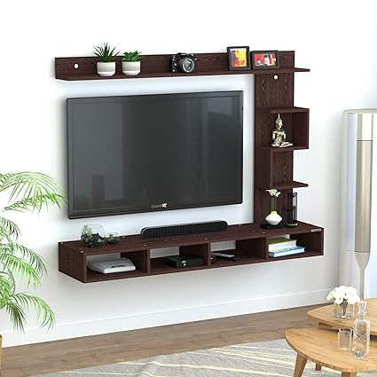 Redwud Cinerin Engineered Wood TV Entertainment Unit/TV Wall Unit/TV Stand/TV Cabinet for Home/TV Unit for Living Room, Bedroom (Wenge) Matte Finish - Ideal for Upto 43