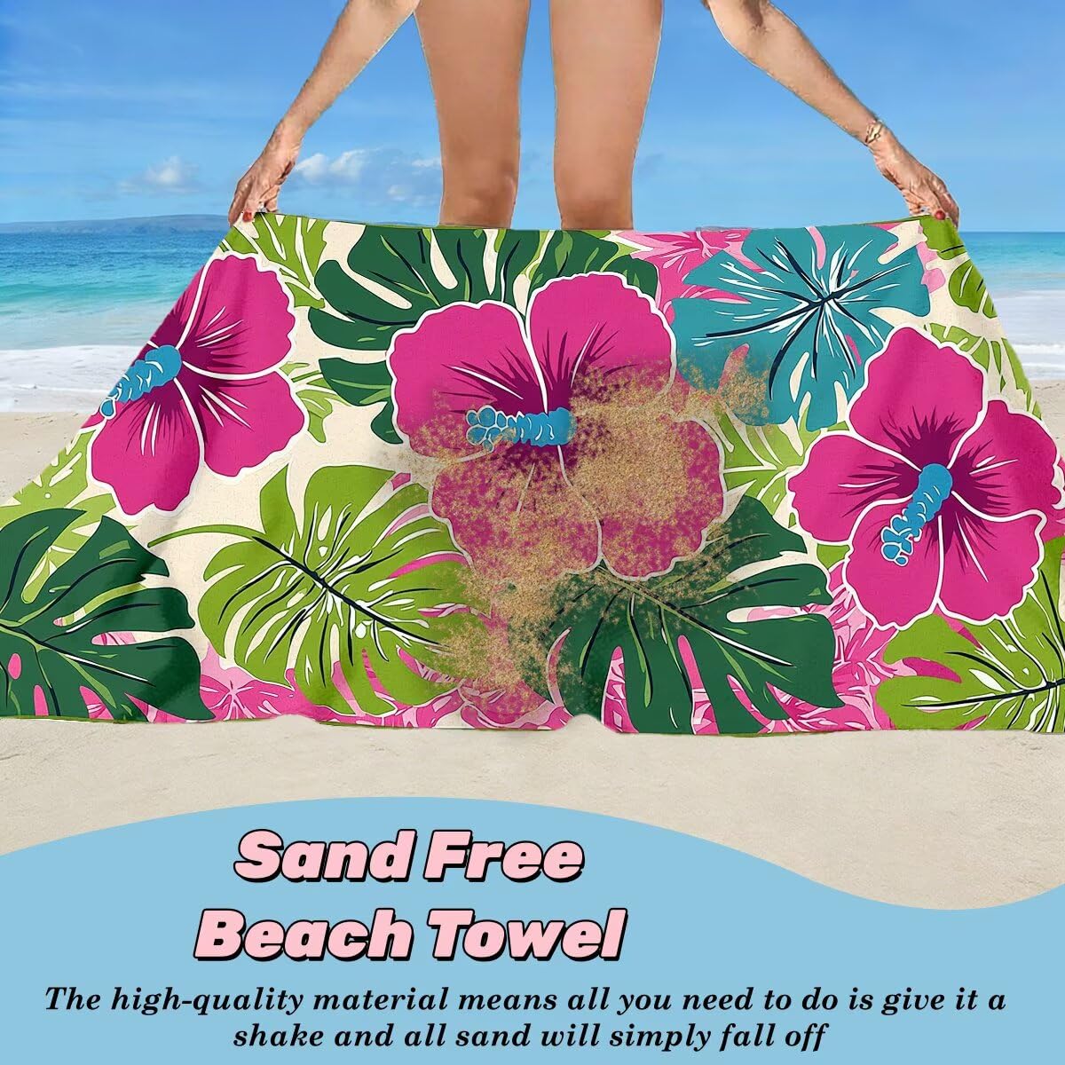 Toalla Playa 80x160 cm, Toalla Gimnasio Microfibra Secado Rapido, Juego de 2 Antiarena Toallas de Playa, Ligera Compacta Toallas Microfibra Grande para Viaje, Regalo Hombre Regalo Mujer (Flor) -5085