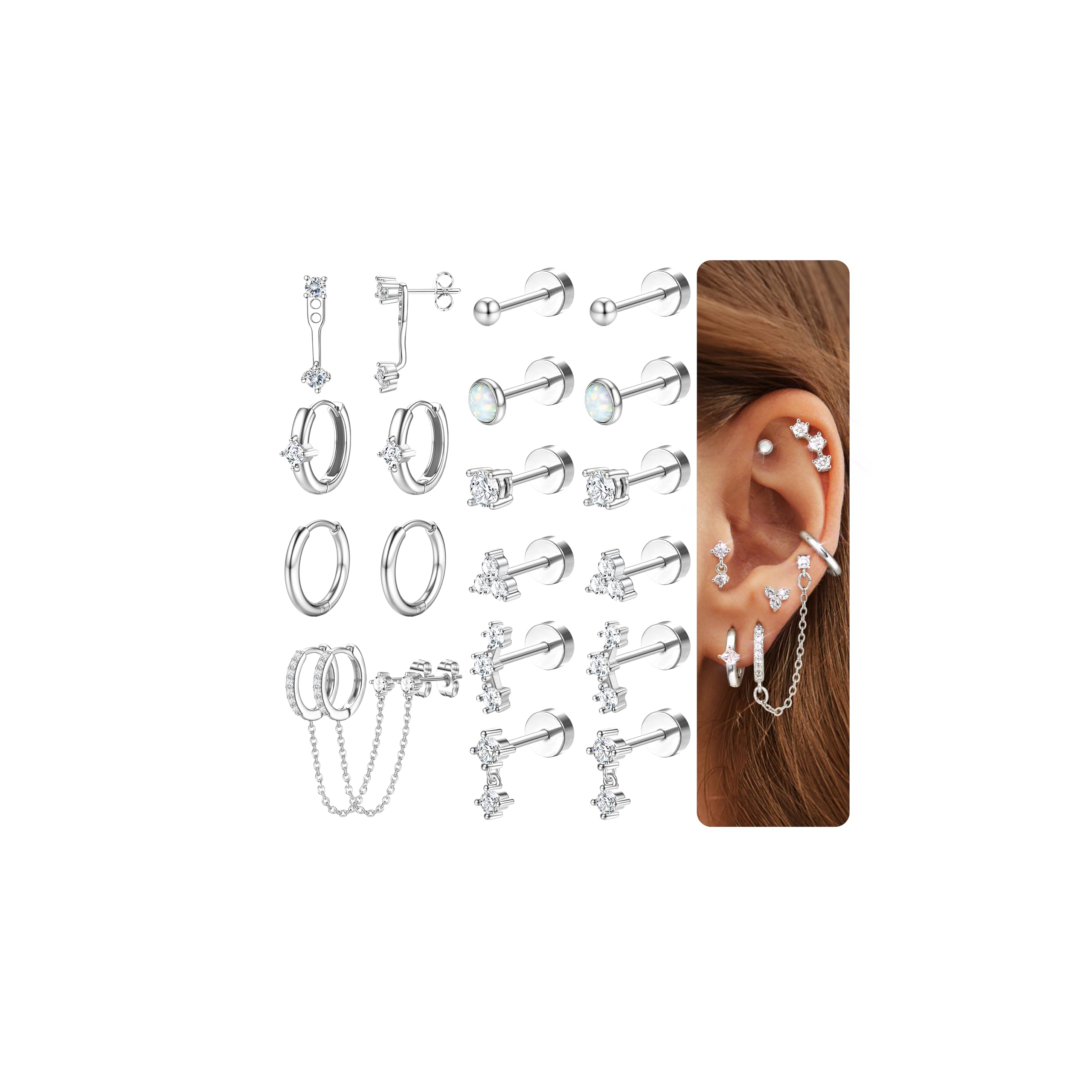 JUZICHEN 4 Paar Hoepel Oorbellen Goud Zilver Voor Dames, Hypoallergene Oorbellen Klein Set Roestvrij Staal, Voor Meerdere Piercings Dames Vrouwen ( Goud, 4 paar 20 mm JUZICHEN 4 Paar Hoepel Oorbellen Goud Zilver Voor Dames, Hypoallergene Oorbellen Klein Set Roestvrij Staal, Voor Meerdere Piercings Dames Vrouwen ( Goud, 4 paar 20 mm