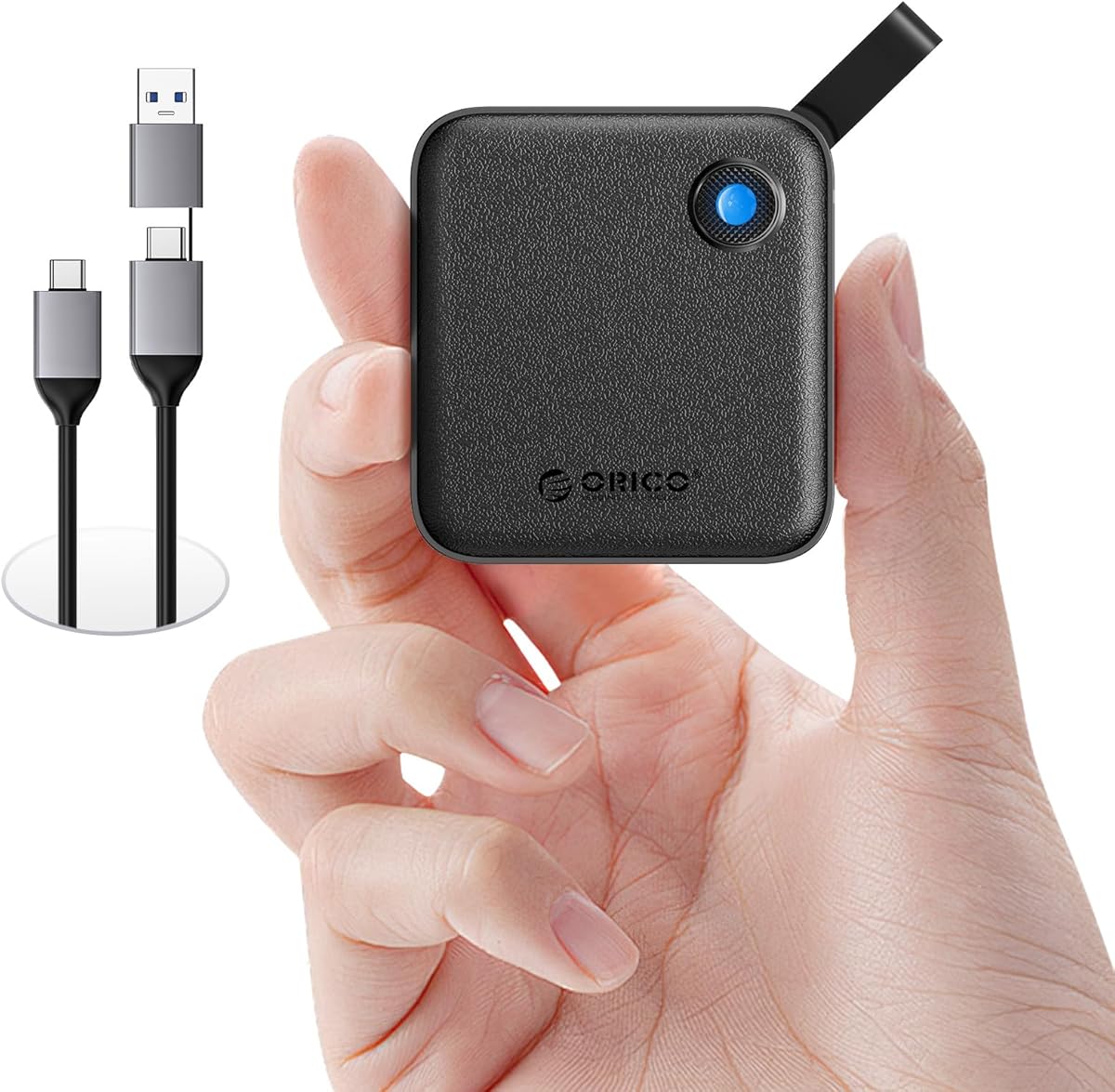 ORICO Extreme Portable SSD 4TB mit 2 in 1 USB C Kabel, Externe Solid State Drives bis zu 460MB/s, Statusanzeige, Zuverlässiger Speicher für USB-C Smartphone, Tablet, PC - B5PLUS