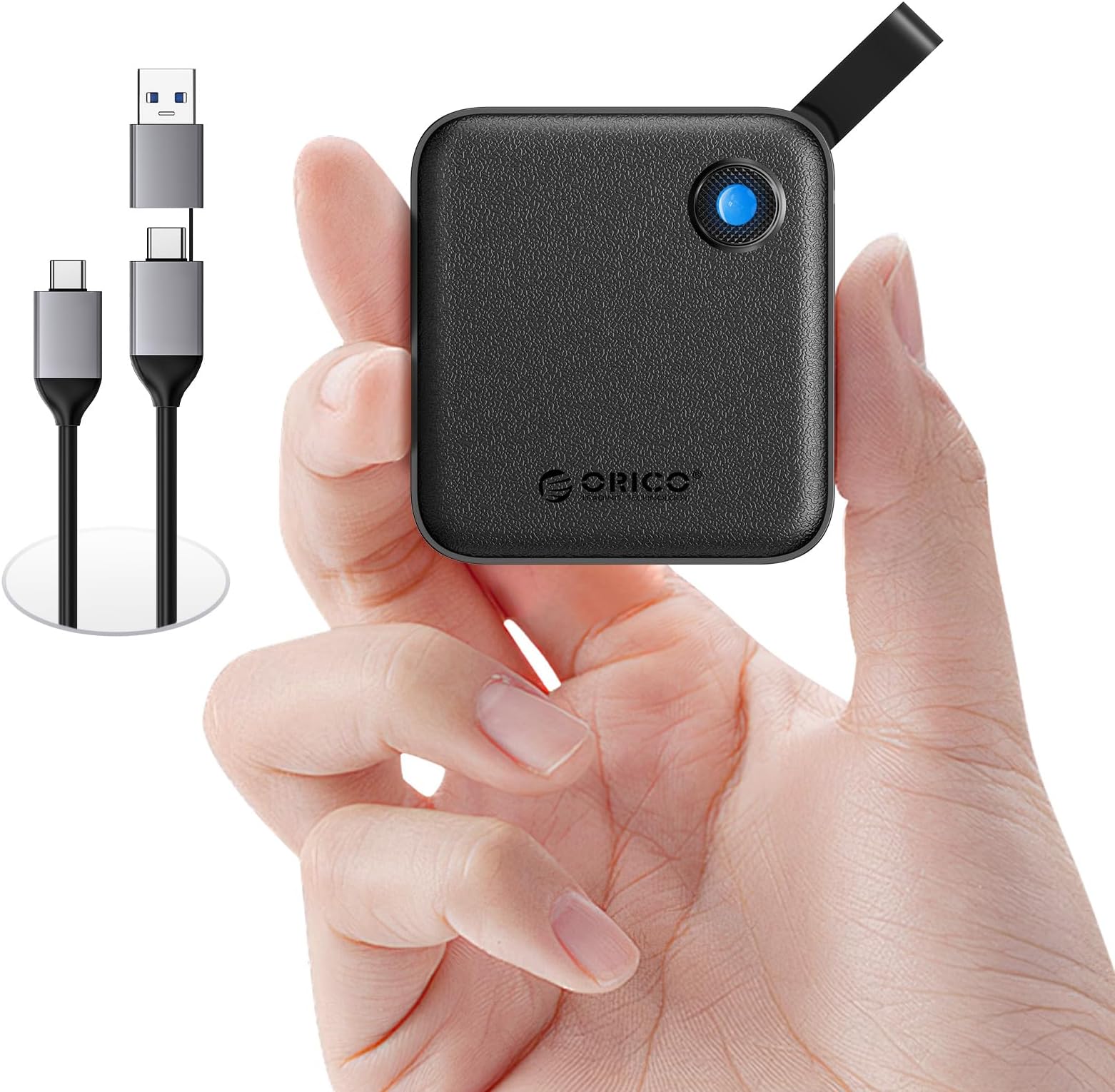 ORICO External SSD 4TB with USB-C Cable 2 in 1 Portable External Solid State Drive Up to 460MB/s Status Indicator for Smartphone, Tablet and PC with USB-C Interface - B5PLUS