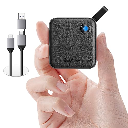 ORICO Portable SSD 512 GB with 2 in 1 USB C Cable, External Solid State Drives, Up to 460MB/s, Status Indicator, Reliable Storage for USB-C Smartphone, Tablet, PC - B5PLUS - 512GB