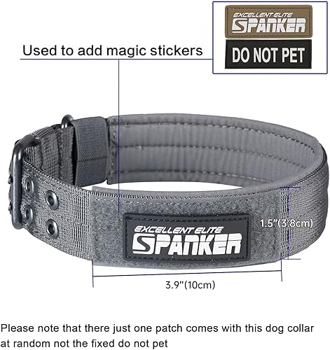 Miniatura 5 de EXCELLENT ELITE SPANKER Collar militar para perro de 1.5 pulgadas de ancho, anillo en D de metal ajustable y hebilla para perros medianos y grandes