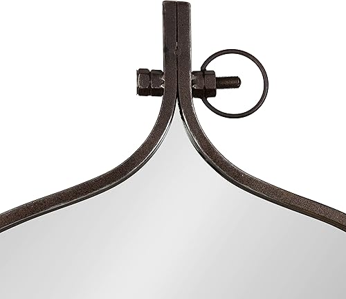 Miniatura 8 de Kate and Laurel Yitro - Espejo de pared redondo, 30 x 37, bronce, decorativo, versátil, decoración de pared rústica