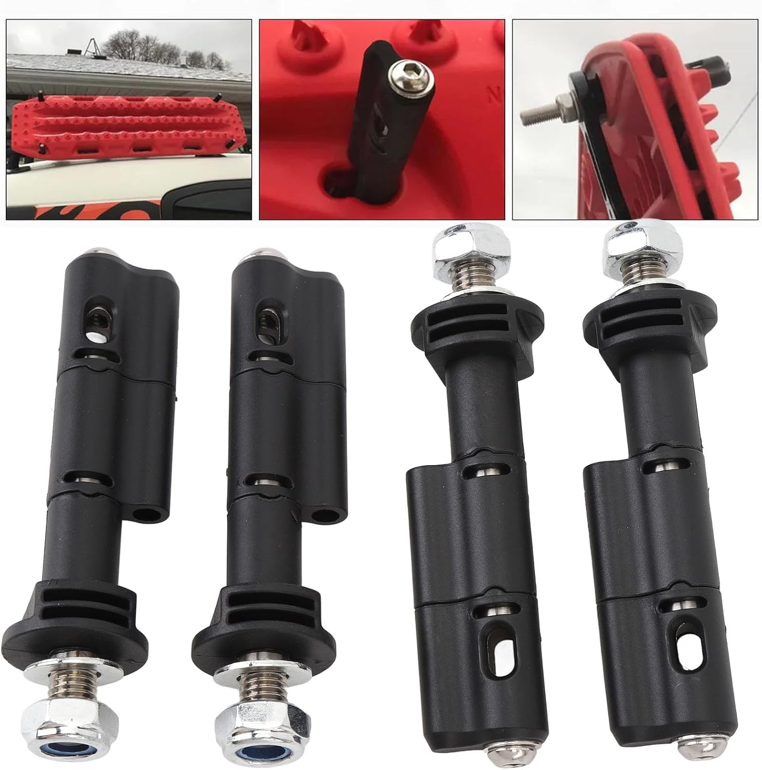Mounting Pins for Recovery Boards, 4PCS 17mm Traction Boards Mounting Pins with Padlock for MaxTrax MKII Recovery Boards, Mounting Pins Kit Anti Theft Safety Pins Kit