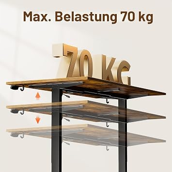 Agilestic Height-Adjustable Desk 160 x 80 cm Robust Desk Height Adjustable Electric with Memory Hand Control Ergonomic Standing Seat Table Computer Desk Brown