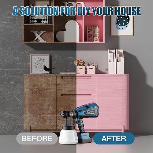 Miniatura 6 de Pulverizador de pintura inalámbrico para batería Makita de iones de litio LXT de 18 V, pistola de pintura en aerosol de 200 W con motor sin