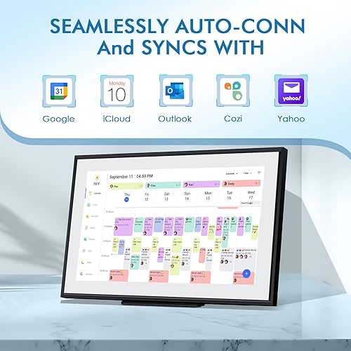 Miniatura 2 de Calendario digital digital de 15.6 pulgadas, calendario electrónico y tabla de tareas, 1920 x 1080P IPS pantalla táctil de pared, agenda semanal y