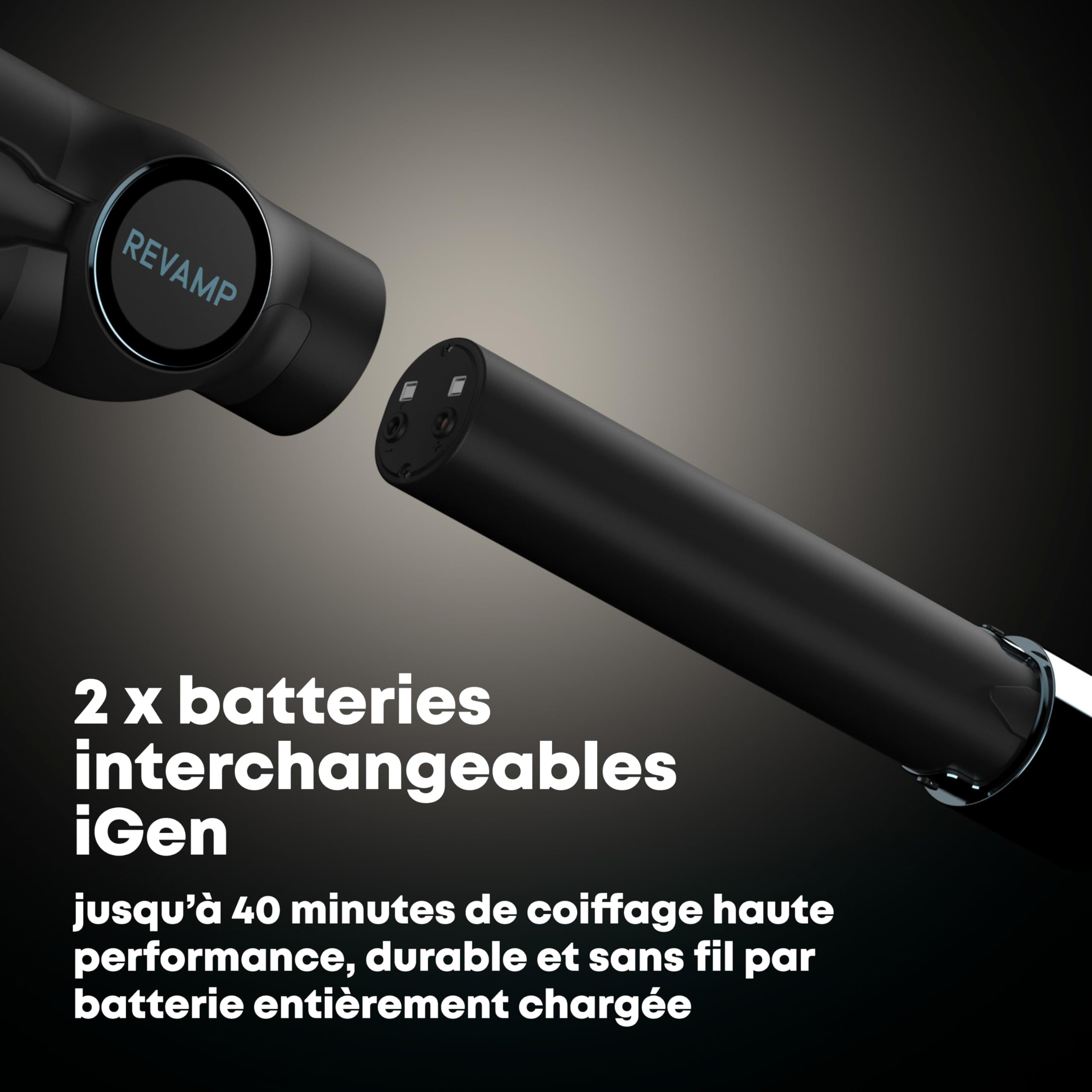 REVAMP iGen Lisseur Céramique Sans Fil - Lisseur Sans Fil Alimenté par Batterie - Appareil de Voyage Compatible avec le Mode Avion pour Cheveux Lisses, Ondulés et Bouclés