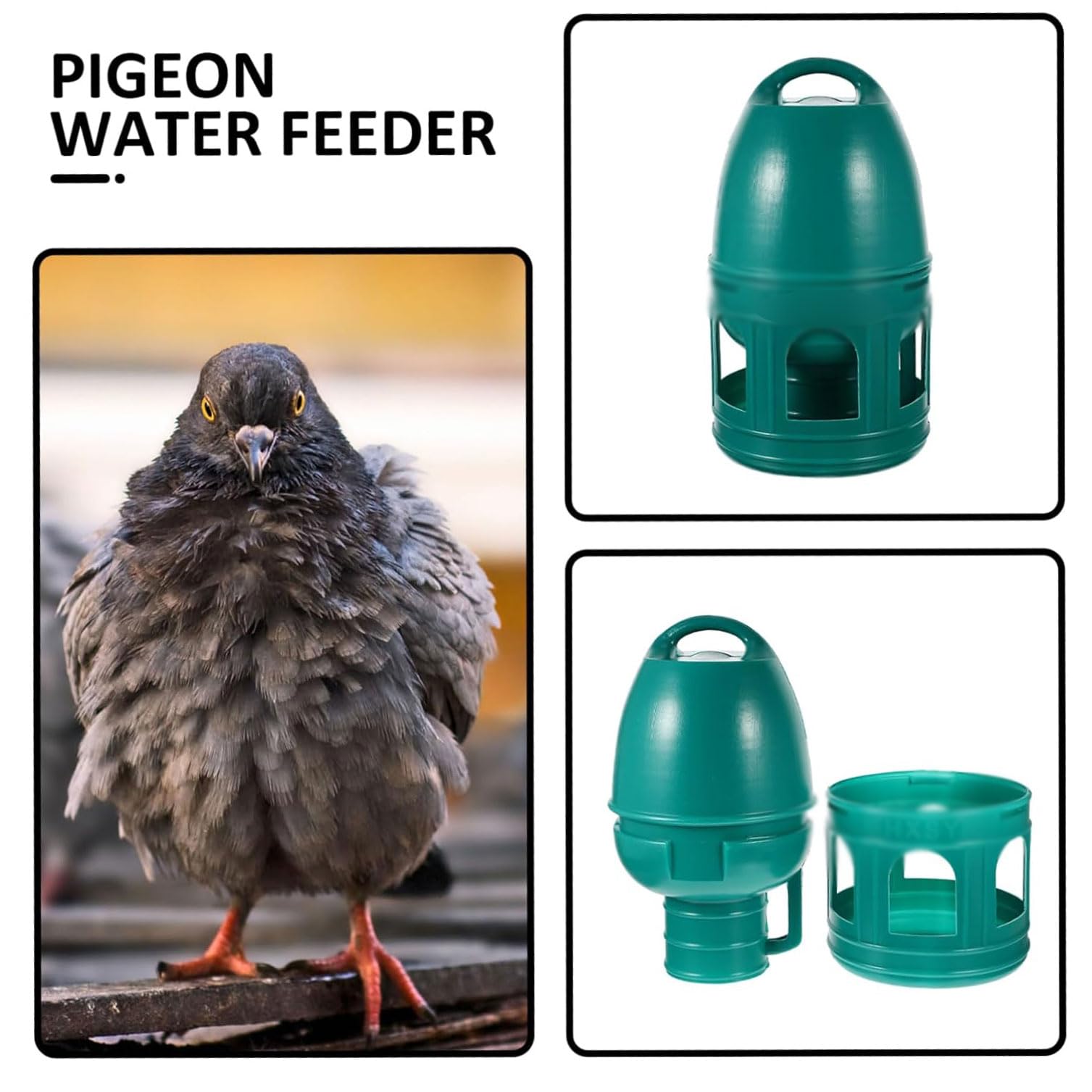 Alimentatori Mangiatoie per Uccelli sospese Mangiatoie per Uccelli da Esterno in plastica Verde Fontanella per Uccelli di Grande capacità per Giardino, Cortile, terrazza Vogelvoeders