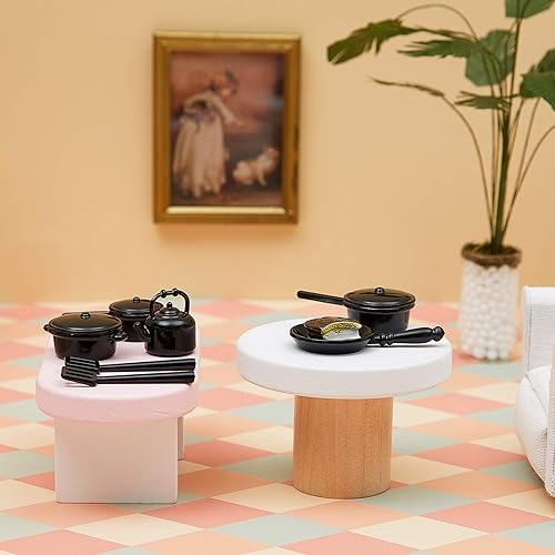 Miniatura 7 de Sumind Juego de 20 piezas de cocina en miniatura para casa de muñecas, ollas y sartenes a escala 112, utensilios de cocina de metal en miniatura