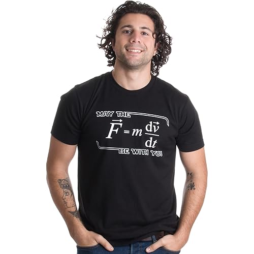 May The (F=m*dv/dt) Be with You - Funny Physics Science Teacher Graphic T-Shirt for Men