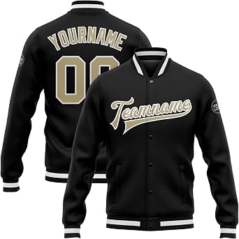 Custom Letterman Jacket Varsity Baseball Pullover Sport Bomber Coat Patchwork Baseball Jackets with Pocket Stitched Text