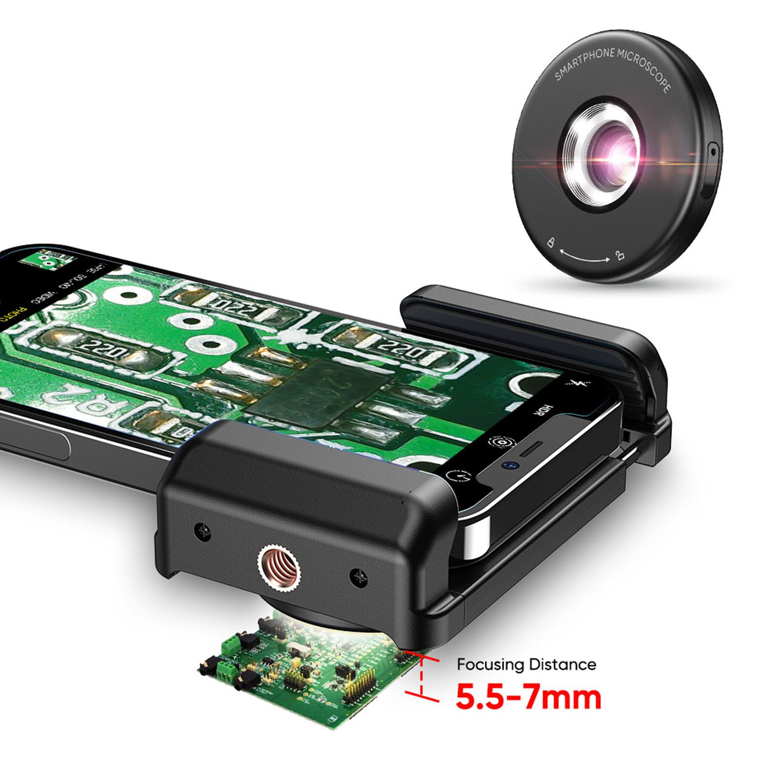 Lente Macro per Telefono, Microscopio Tascabile Mini con Luce
