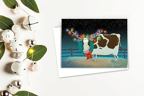 Miniatura 7 de Stonehouse Collection  Tarjetas de Navidad Longhorn  Navidad de vaquero occidental  18 tarjetas y sobres (cuernos largos voladores)