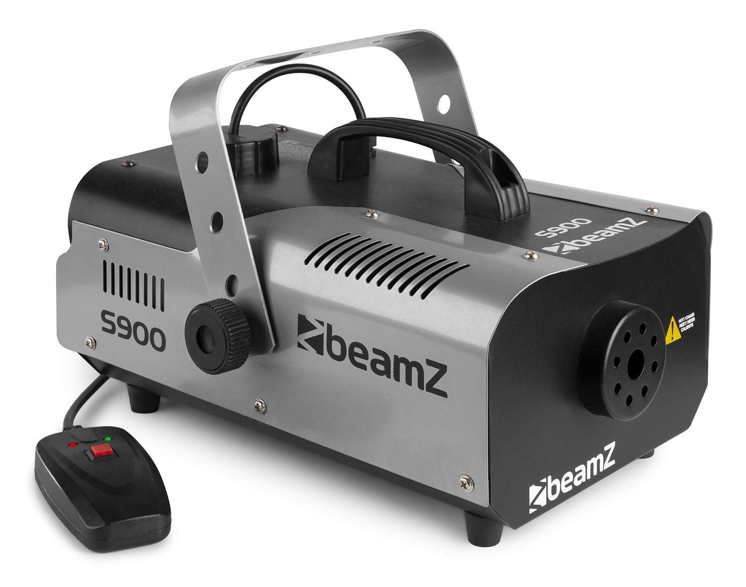 BeamZ S900 Machine à Fumée Solide et Portable, 900 Watts, Télécommande 3 m, Réservoir 1 L, Préchauffe Avant Utilisation : 3 minutes 30, Idéal pour votre Soirée avec des Jeux de Lumière