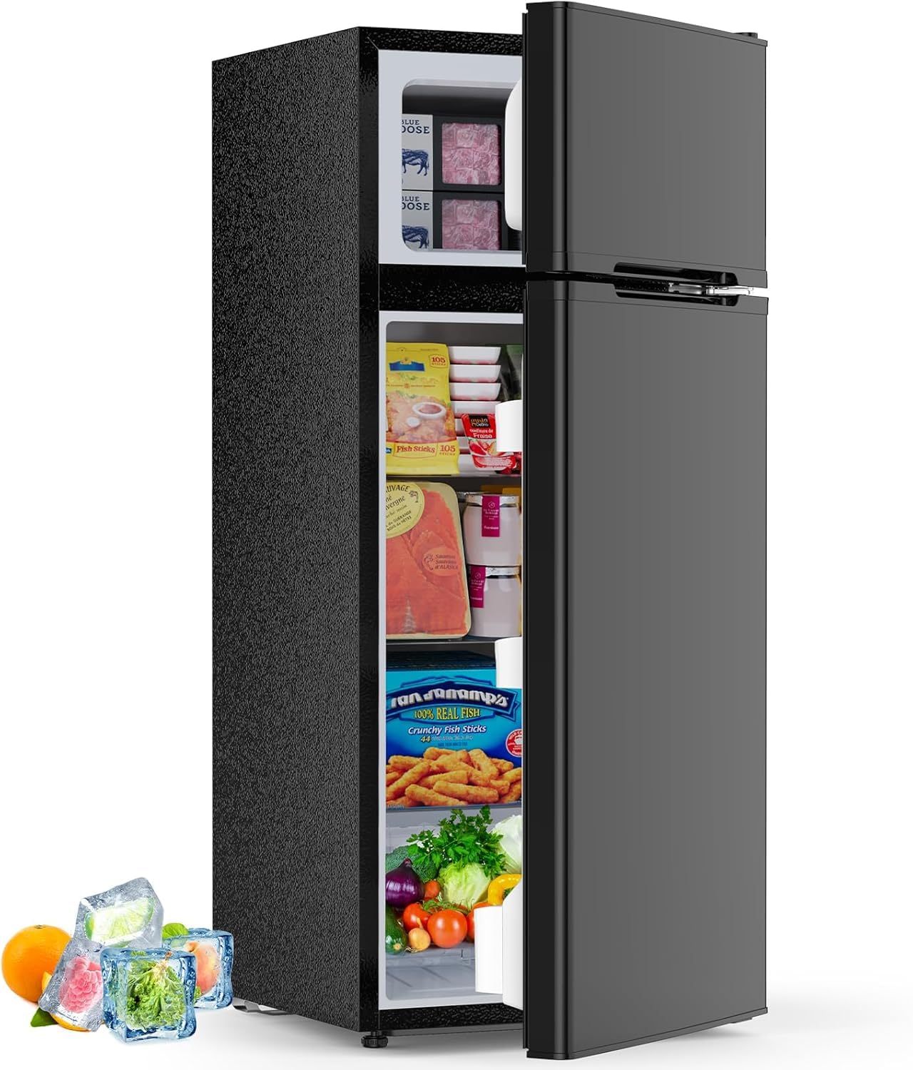 4.5 Cu.Ft Mini Fridge Removable Glass Shelves for Bedroom Office Dorm Black