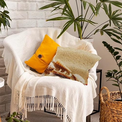 Miniatura 2 de Breathable Cushion Covers 18x18 Inch Beach Ocean Theme Starfish Seashell Elegant Throw Pillow Cases Sea Life Nautical Conch Teal Decorations Square
