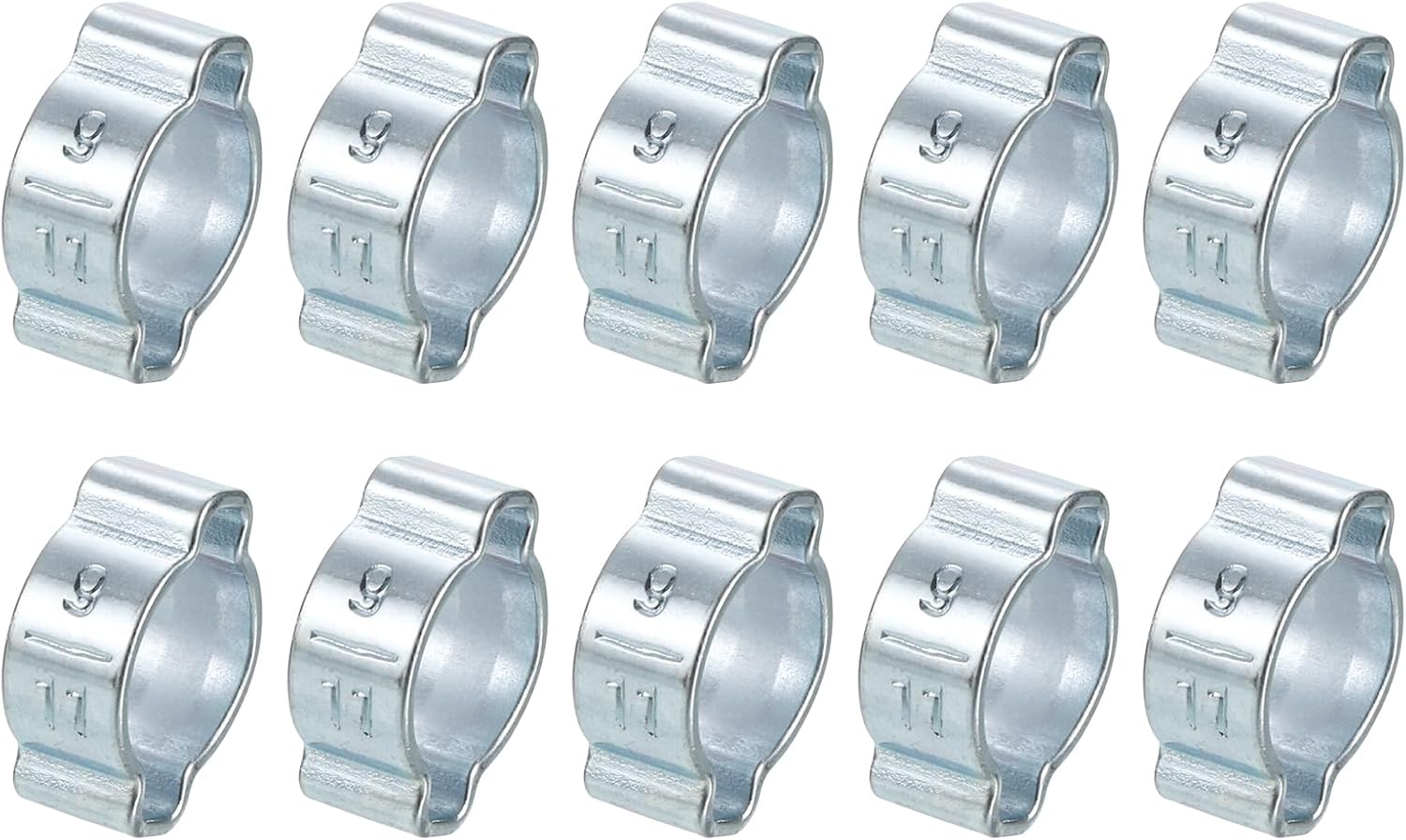 uxcell 10Pcs Double Ear Hose Clamps, Adjustable 911mm(0.35