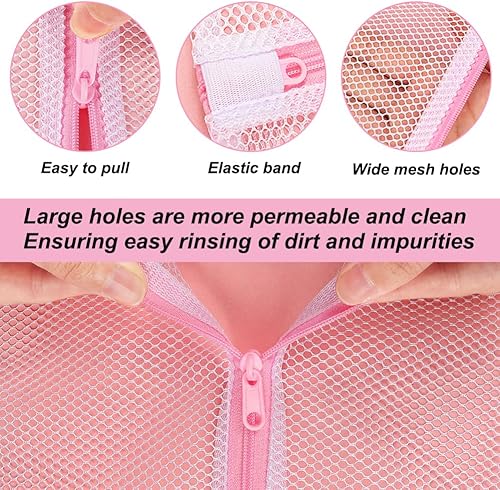 Miniatura 2 de Vivifying Bolsas de malla para lavandería, 4 bolsas de lavandería de malla con cremallera para lavadora, delicadas, lencería, calcetines, zapatos y