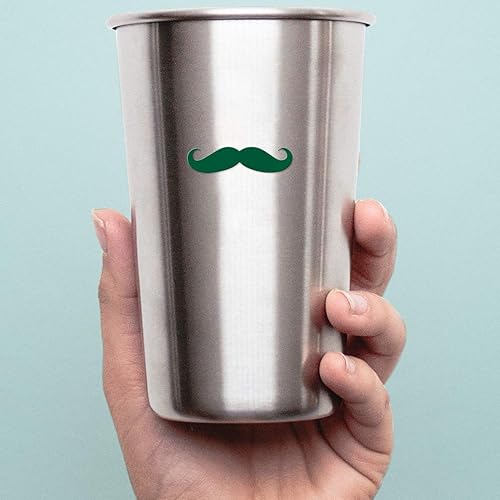 Miniatura 5 de Adhesivos de bigote en blanco (verde) (juego de 2) calcomanías de vinilo impermeables de alta calidad para teléfono portátil, accesorio de teléfono