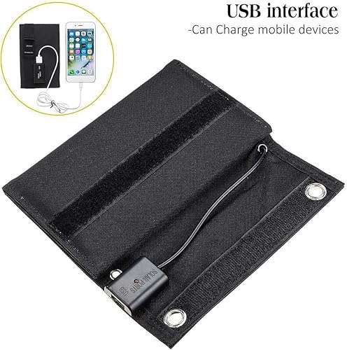 Miniatura 4 de Cargador de panel solar portátil de 25 W, salida de 15 W, 5 V, 1.5 A, 2 USB, cargador de panel solar plegable para computadoras portátiles,