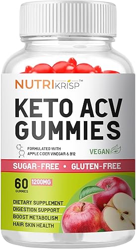 Keto ACV - Gomitas avanzadas para pérdida de peso y rápida quema de grasa del vientre, sin azúcar, sin gluten, suplemento dietético de vinagre de