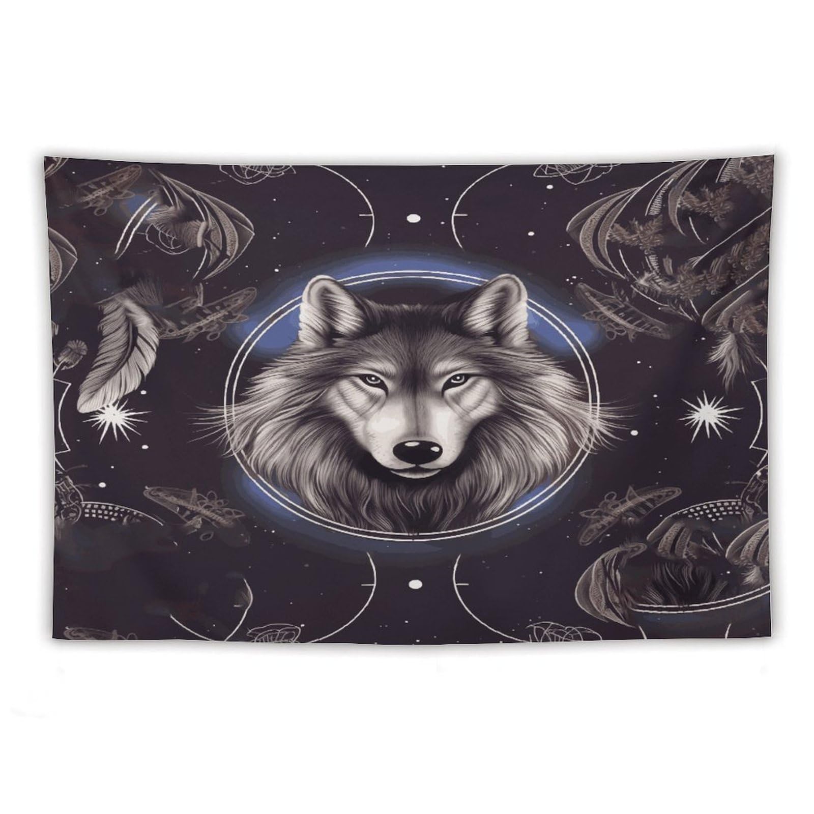 LDGSUPH Wolves And Dream Catchers Tapestry Wall Hanging Decor Anti-fading Aesthetic Wall Tapestries Fashion Wall Blanket Decor Modern Wall Art Tapestry for Bedroom Home Decor 60"x90"