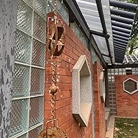 Vista 5 de Cadena de lluvia para canalón de 5-7/10 pies, cadena captadora de lluvia con rueda de agua para jardín exterior, arte decorativo