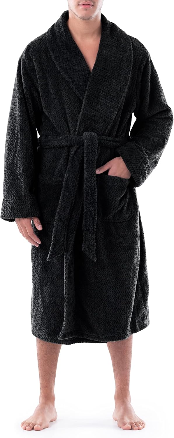 Van Heusen mens Comfort Soft Fleece Robe at  Men’s Clothing store