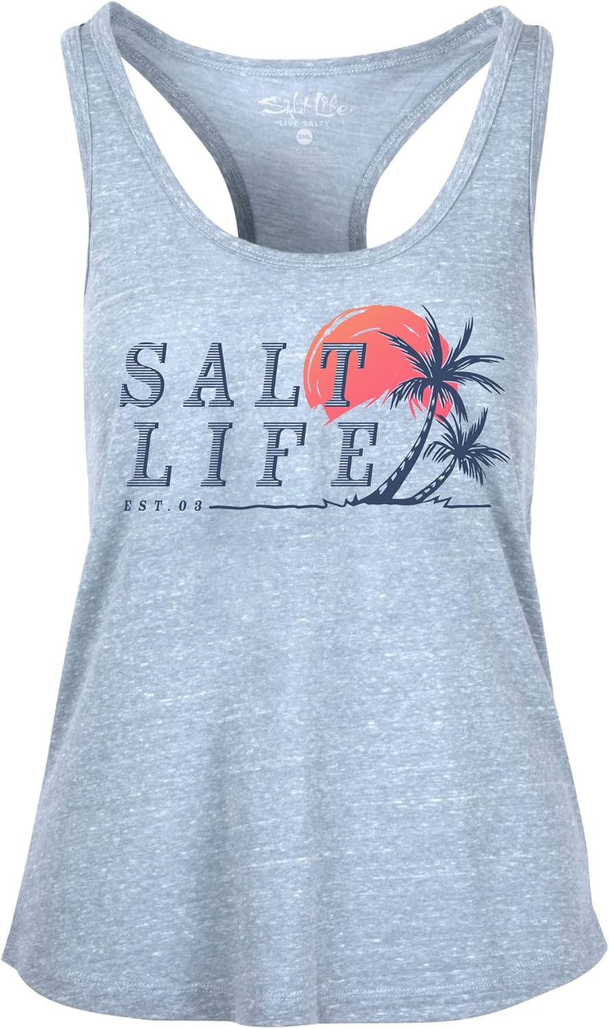 Salt Life Women's Leaning Palms Sleeveless Racerback Tank