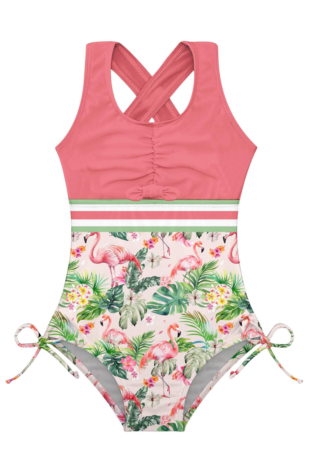 BFUSTYLE Girls Swimsuit One Piece Bathing Suit 4-13 Years Beach Swimwear | Sleeveless Adjustable Quick Dry Holiday Vacation Summer Beach Suits