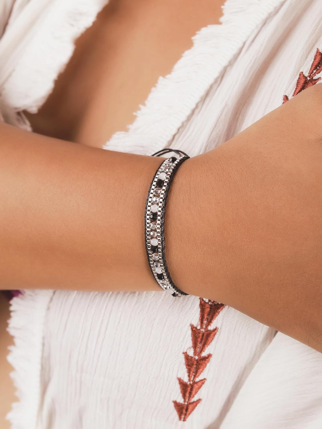 MINACHI Bohemian Braided Bead Bracelet for Women, Trendy Jewelry Design - Image 4