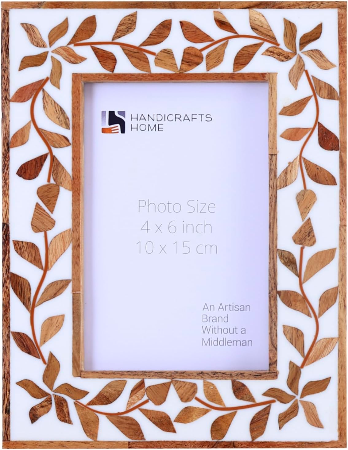 Handicrafts Home 4x6 Picture Frame - Alhambra-Cama Collection - Style Wall Hanging, Desk Decor - Farmhouse Photo Frame for Living Room, Home Decor, Pre Wedding, Family Picture- Handmade Gifts