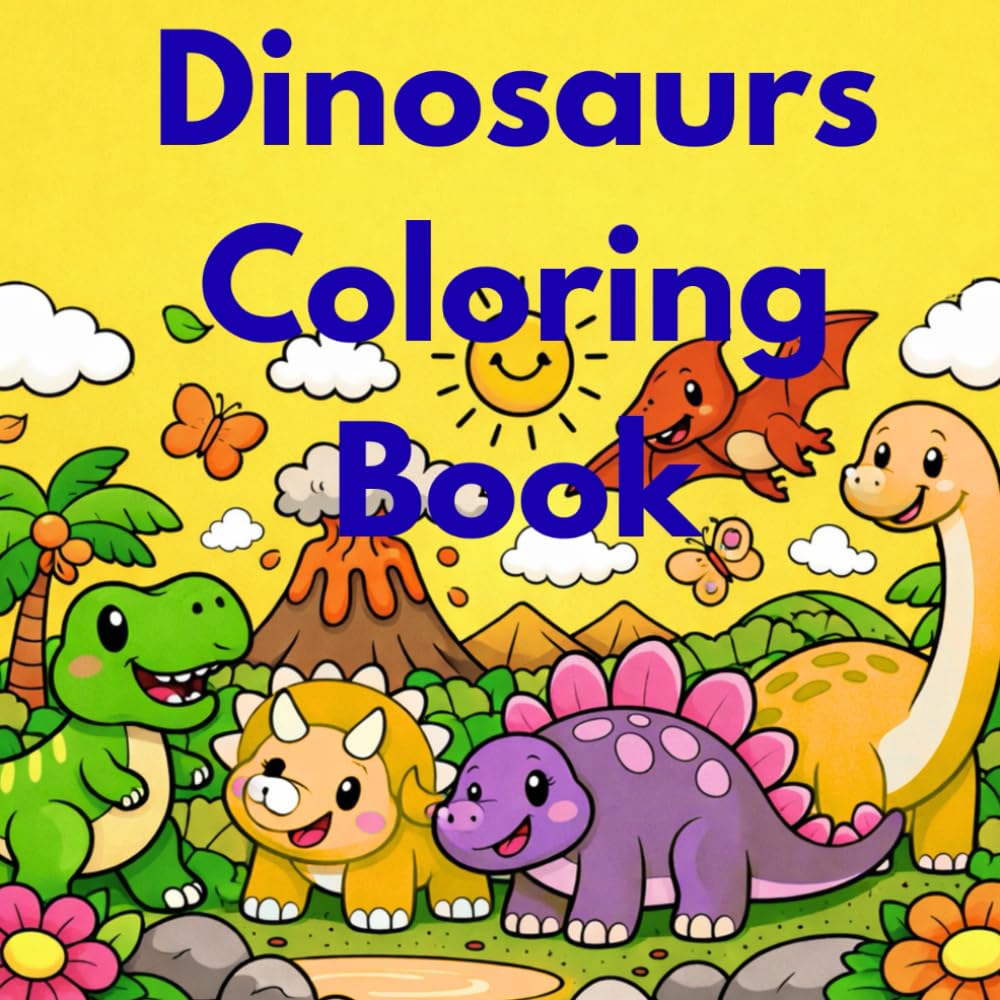 Dinosaur Coloring Book for Kids: Bold & Simple Dinosaurs with Thick Lines for Toddlers and Preschoolers