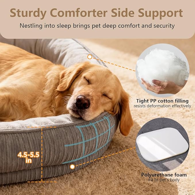 Cama Redonda para Perro y Gato Grande Lavable con Espuma Viscoelástica miniatura 2