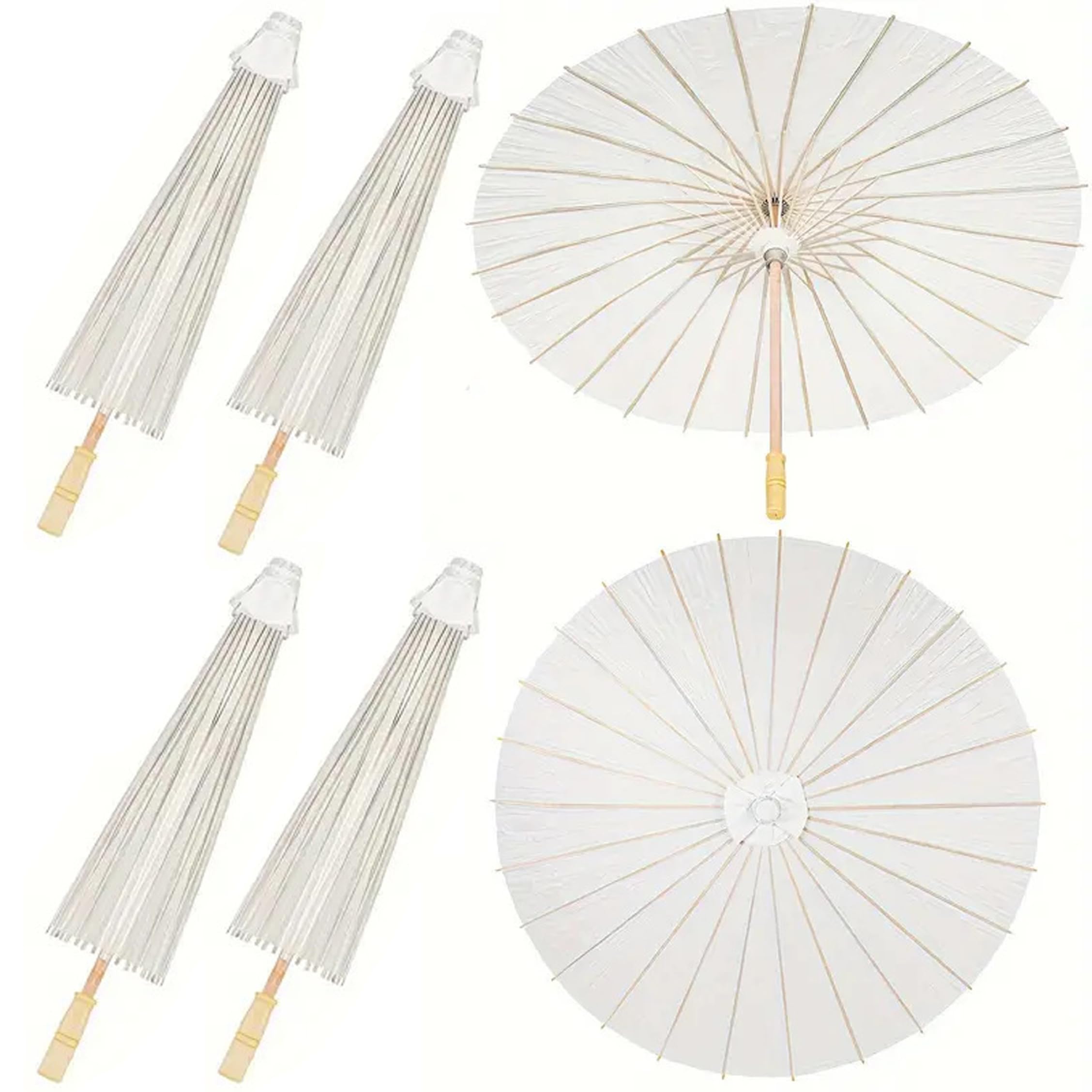 Parasol de papel 6 parasoles para invitados de boda sombrillas decorativas y parasoles para bodas color blanco diámetro 84 cm/33, 07 pulgadas.