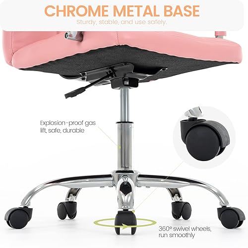 Miniatura 7 de MFD LIVING Silla de escritorio de respaldo alto moderna silla de trabajo de piel sintética con brazos silla ejecutiva giratoria ajustable con ruedas