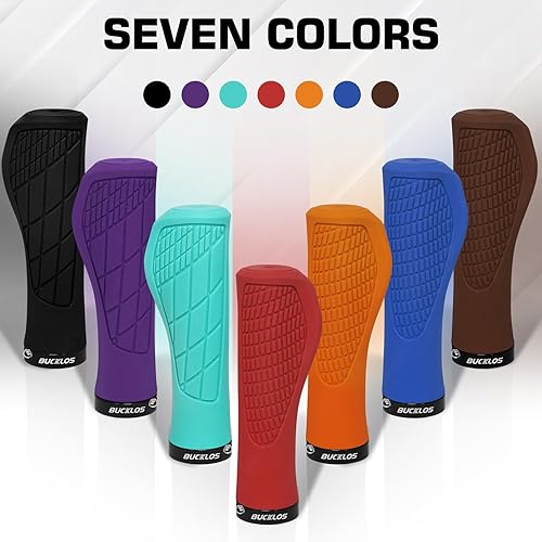Miniatura 7 de BUCKLOS Empuñaduras de manillar de bicicleta con bloqueo único, mango ergonómico antideslizante para bicicleta de montaña, mango antideslizante y