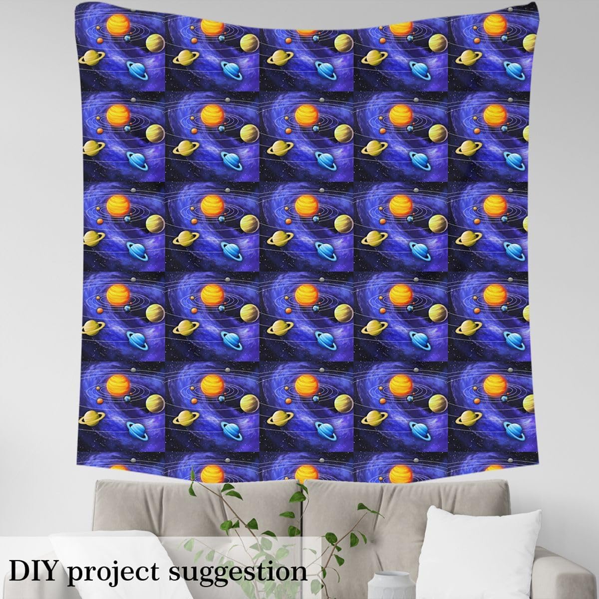 Erosebridal Solar System Fabric by the Yard,Galaxy Decorative Fabric,Outer Space Upholstery Fabric,Starry Sky Universe Planets Indoor Outdoor Fabric,Astronomy Cosmos DIY Waterproof Fabric,5 Yards