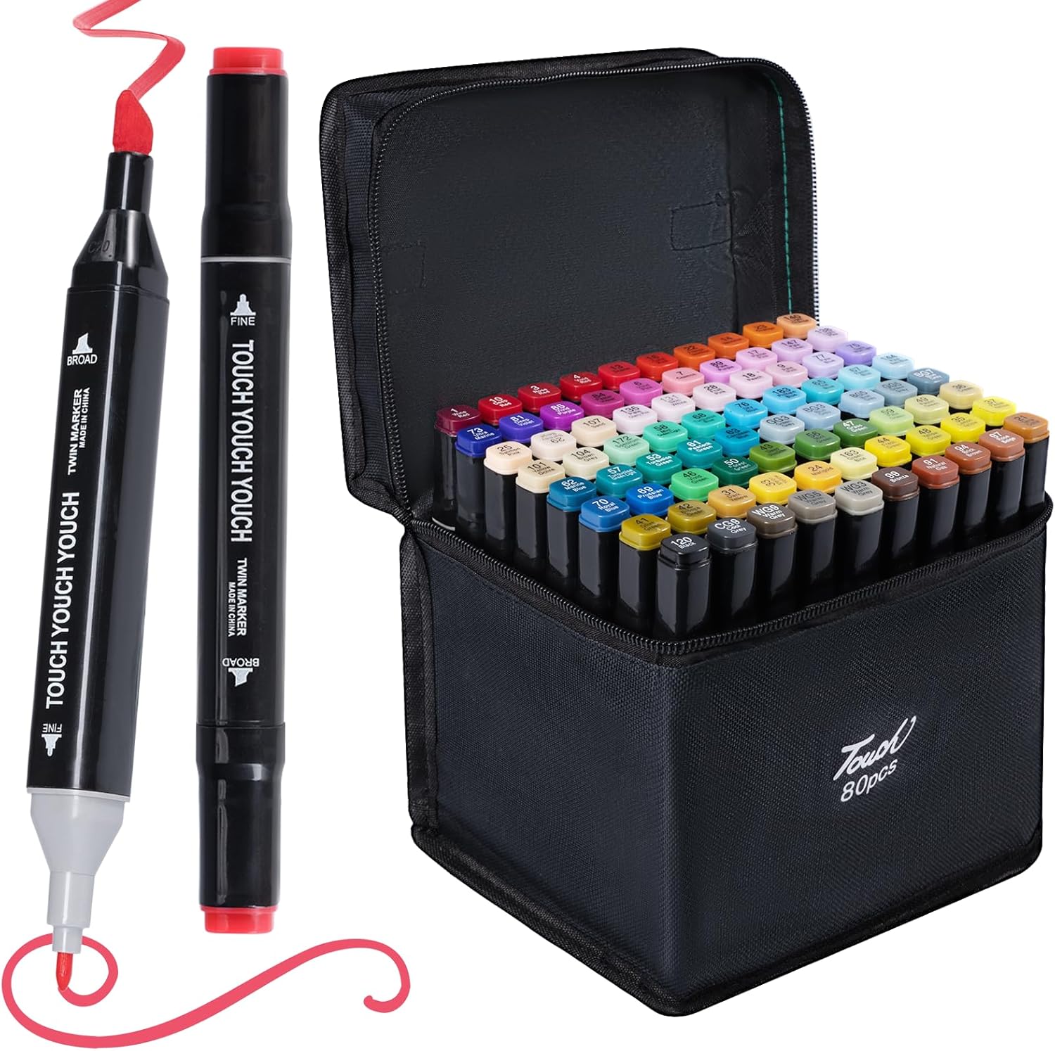 80 rotuladores de colores con doble punta por 15,53€