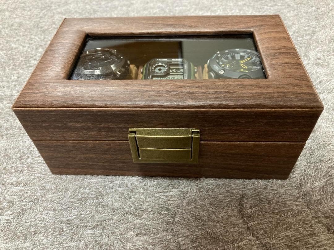 Amazon.co.jp: 高級ウォッチケース - 3本用 腕時計アクセサリー収納