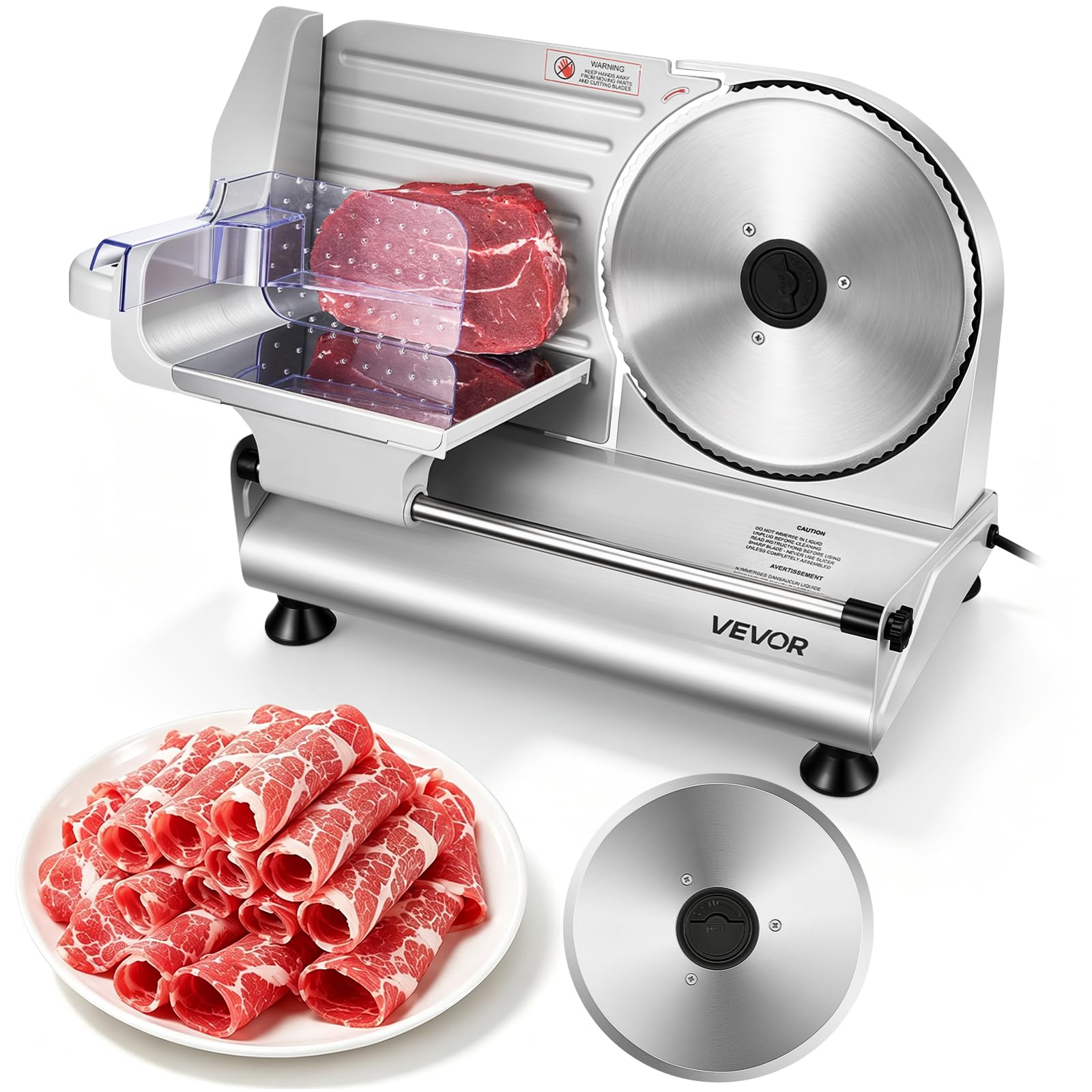 VEVOR Meat Slicer, 8.6" Electric Deli Slicer with 2 SUS420 Blades