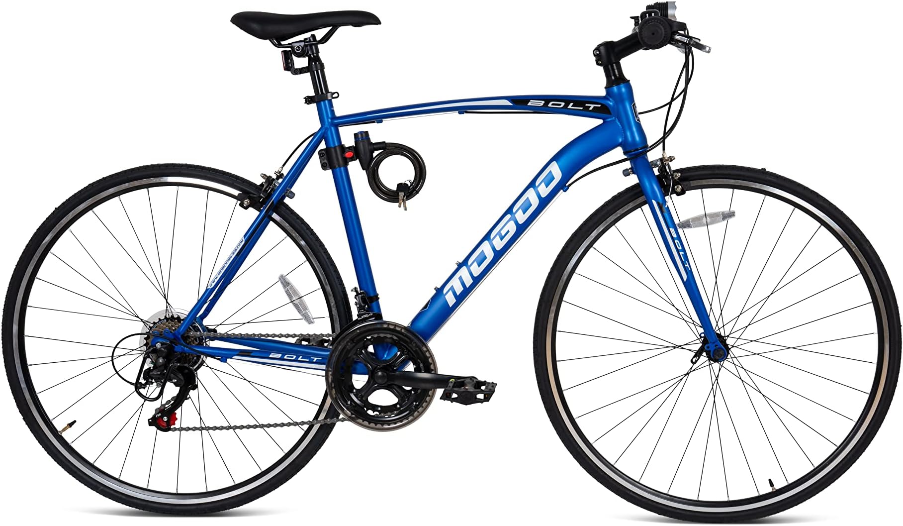 MOGOO Bolt 700C Hybrid Road Bike, 14 Speed Shimano Drivetrain, Lightweight Steel Frame Adult Racing Bicycle, Kenda Tires, Caliper Brakes, Cycle Men Women, Bicycle-Men Adult