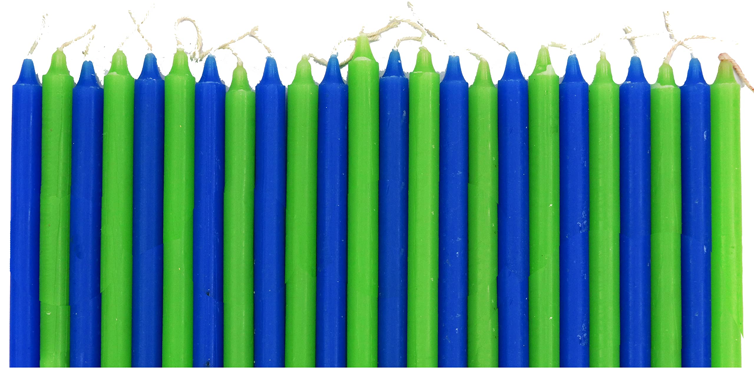 ASIDEA Plain Stick Candles for Birthday, Diwali Decoration, Festival, Celebration | Theme Decoration (Pack of 50) (Pack of 50, Blue-Green)-image-0
